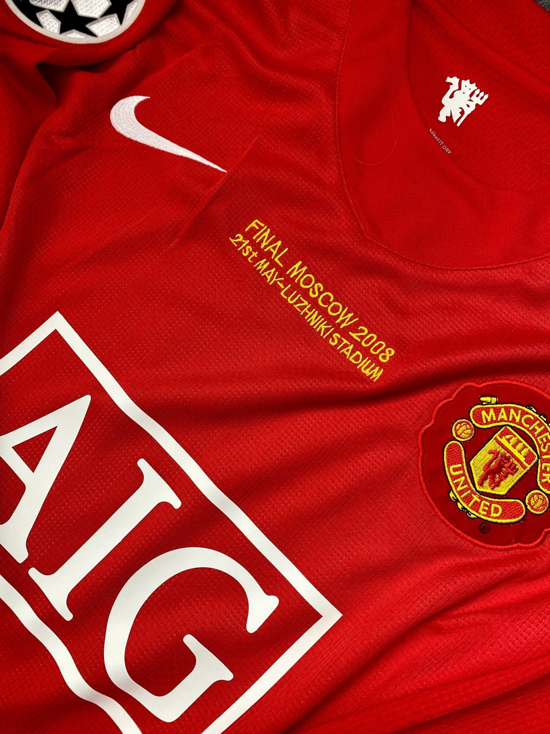 Jersey Retro Manchester United 2008 Local Ronaldo Final Champions League detalle