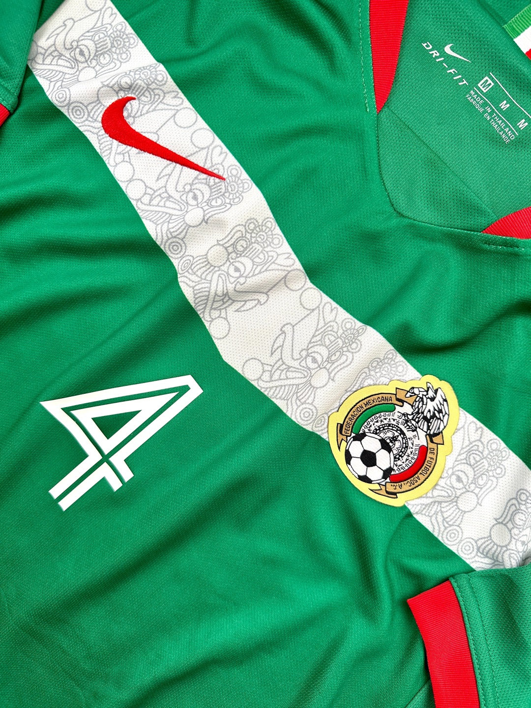 Jersey Retro México Copa Mundial 2006 Local Marquez detalle