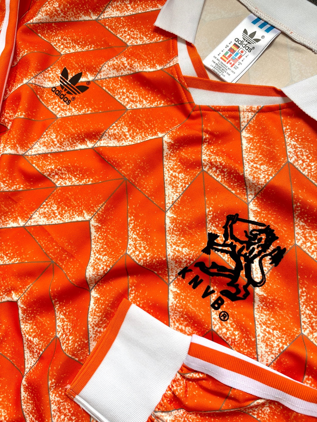 Jersey Retro Holanda 1988 Local Gullit Manga Larga detalle