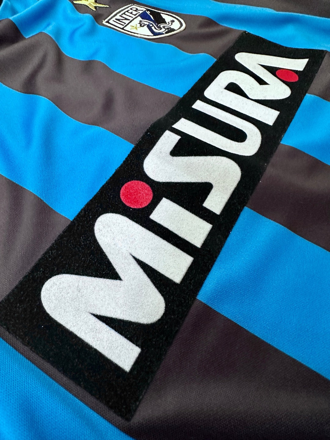 Jersey Retro Inter Milan 1988 1989 Local Manga Larga SPONSOR