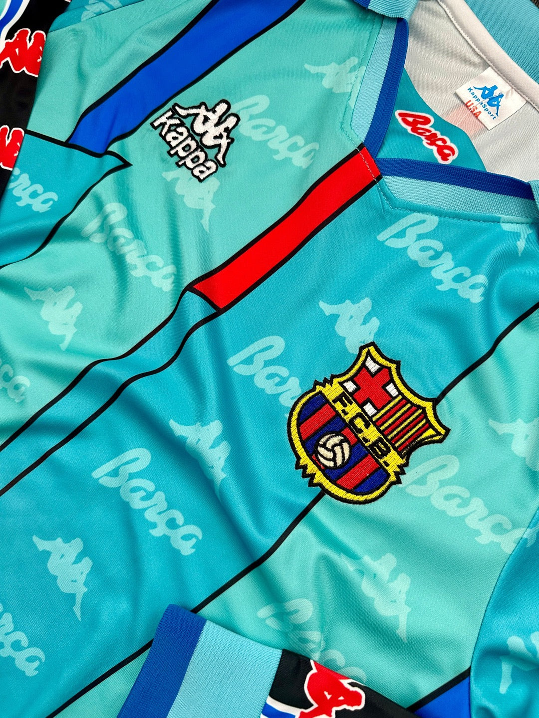 Jersey Retro Barcelona 1995 1997 Visitante Manga Larga detalle