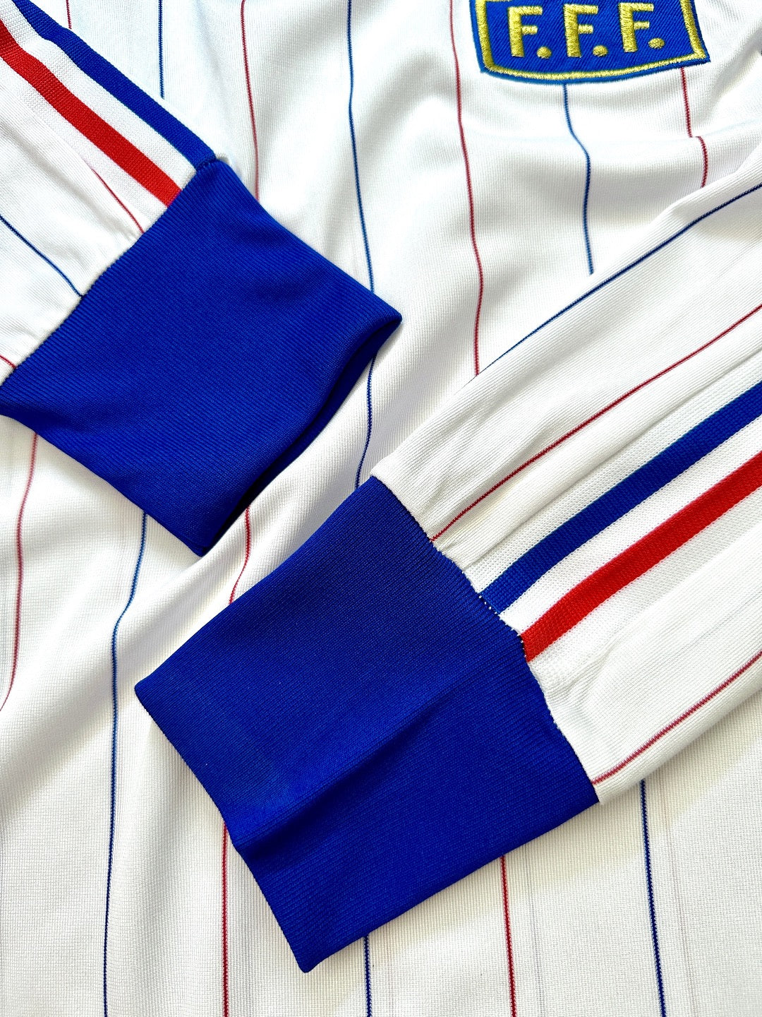Jersey Retro Francia 1980 1982 Visitante Manga Larga puños