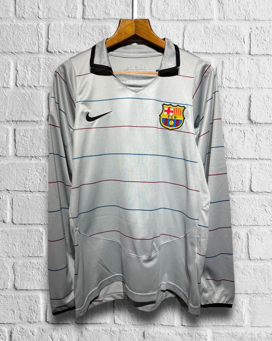 Jersey Retro Barcelona 2003 2004 Alternativo Champions League Ronaldinho Manga Larga