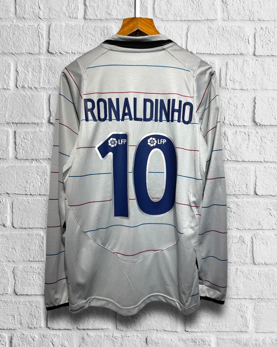 Jersey Retro Barcelona 2003 2004 Alternativo Champions League Ronaldinho Manga Larga