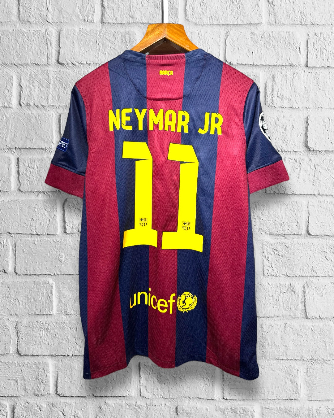 Jersey Retro Barcelona 2014 2015 Local Neymar Jr Champions League