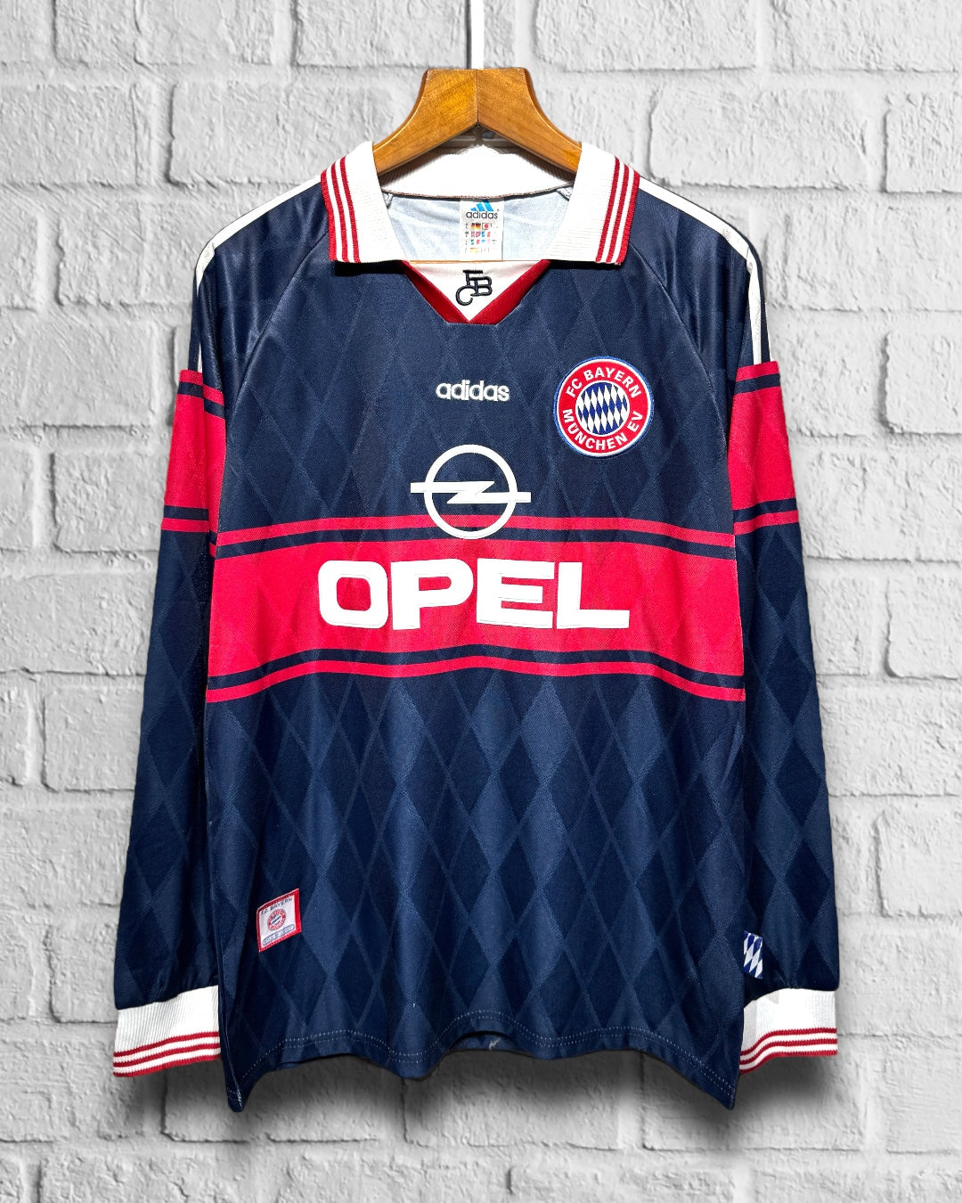Jersey Retro Bayern Munich 1997 1998 Visitante Manga Larga