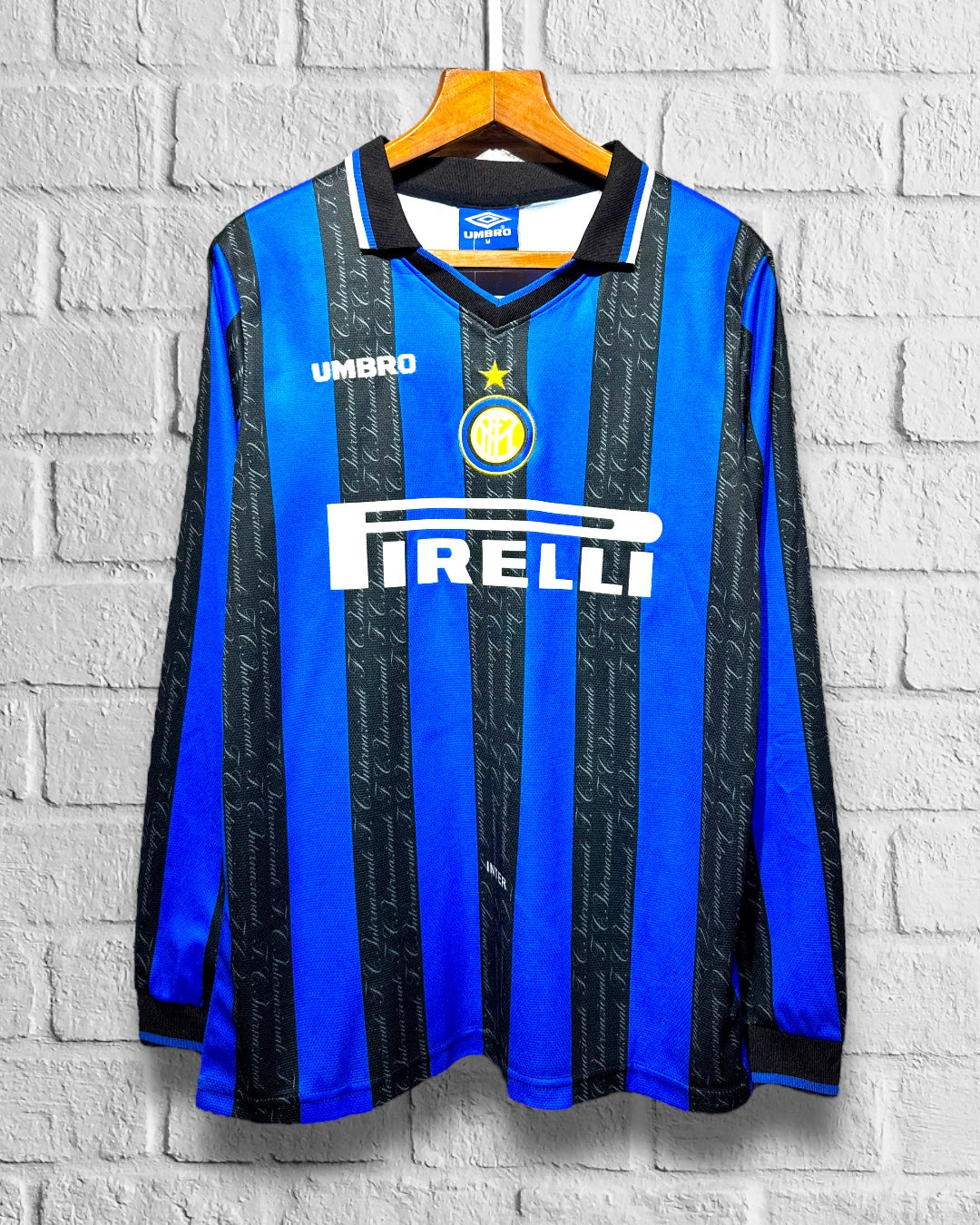 Jersey Retro Inter Milan 1997 1998 Local Ronaldo Manga Larga