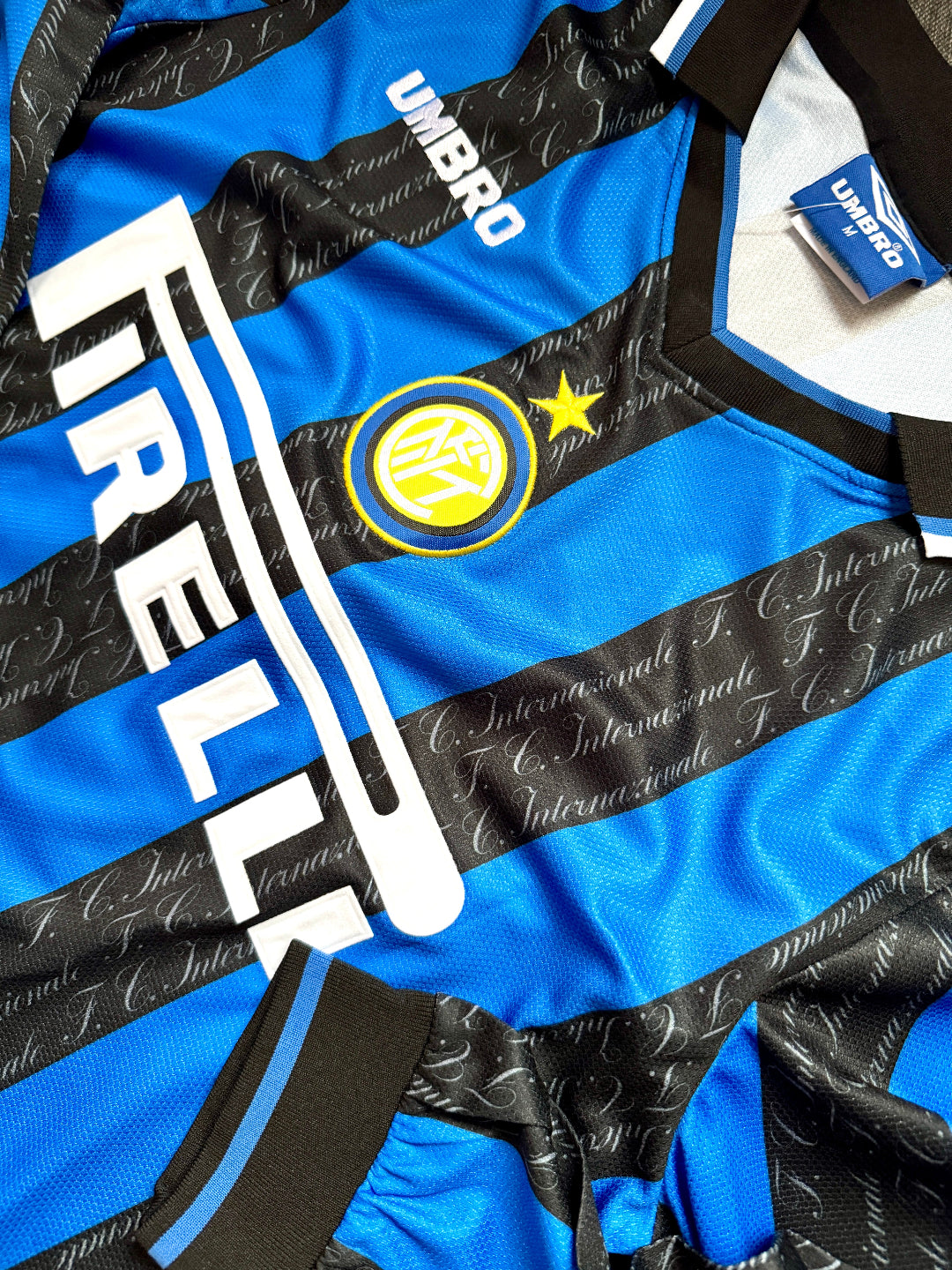 Jersey Retro Inter Milan 1997 1998 Local Ronaldo Manga Larga