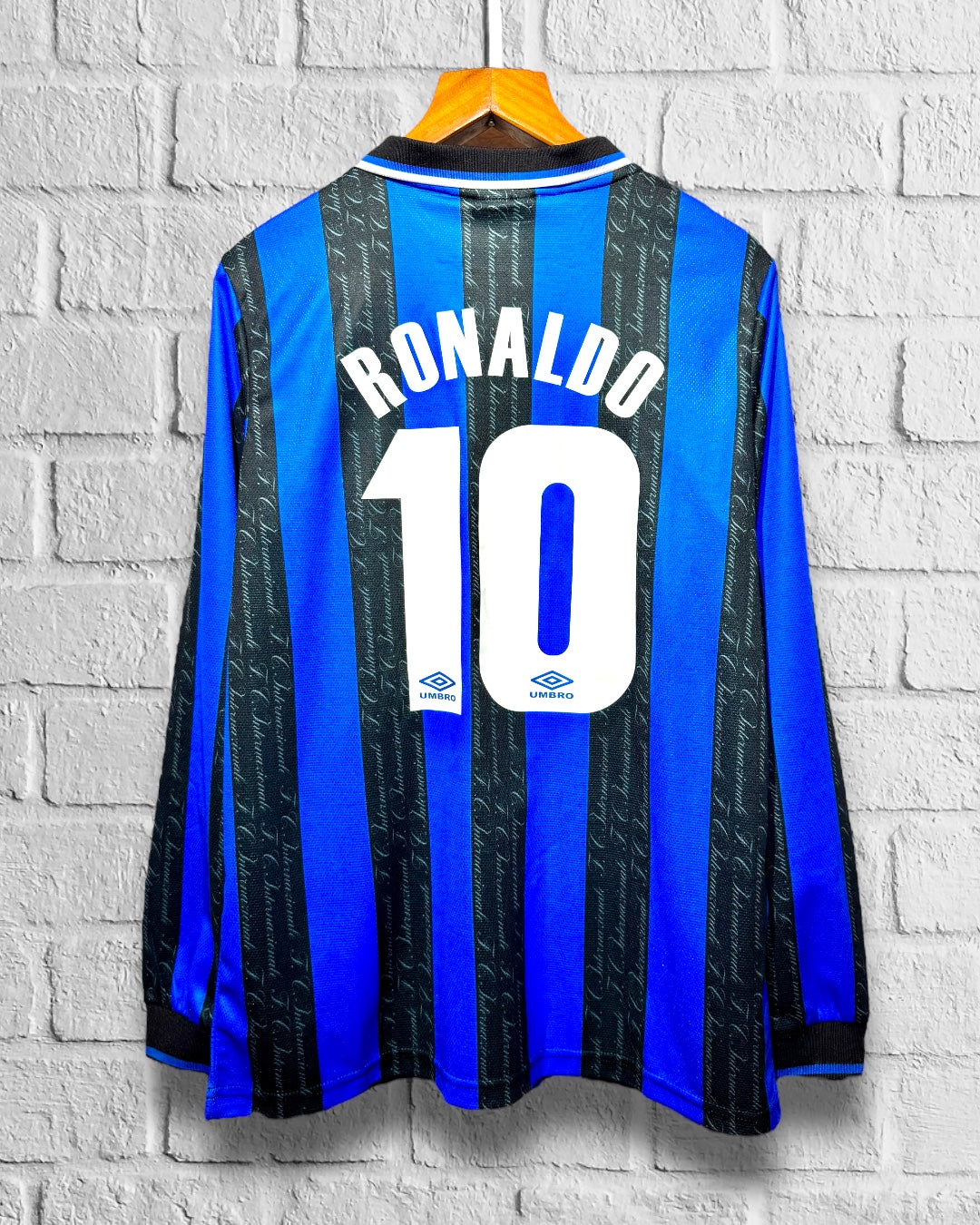 Jersey Retro Inter Milan 1997 1998 Local Ronaldo Manga Larga