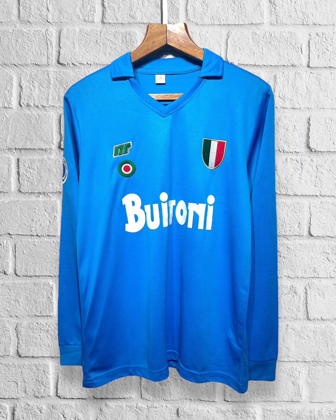 Jersey Retro Napoli 1987 1988 Local Maradona Manga Larga