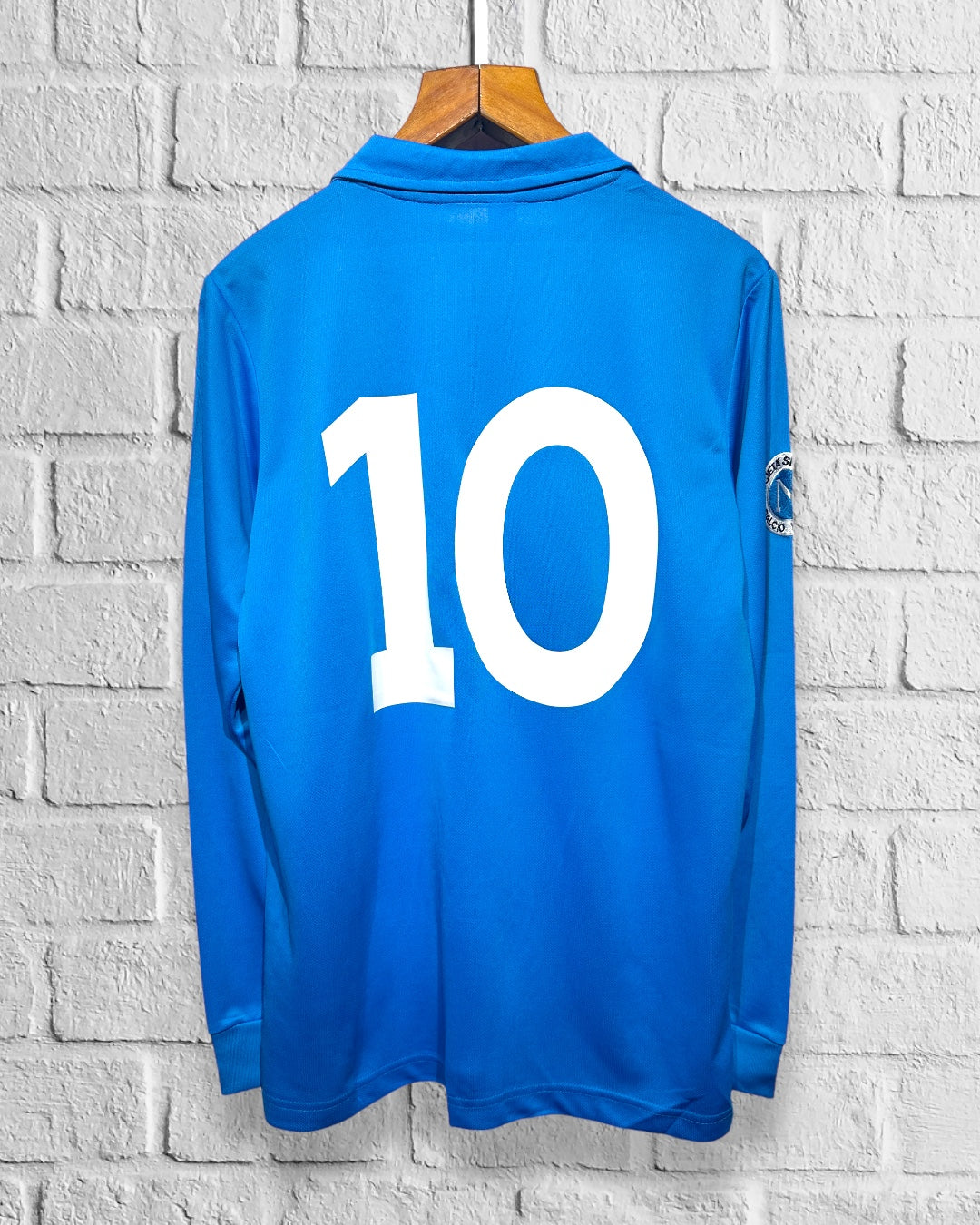 Jersey Retro Napoli 1987 1988 Local Maradona Manga Larga dorsal
