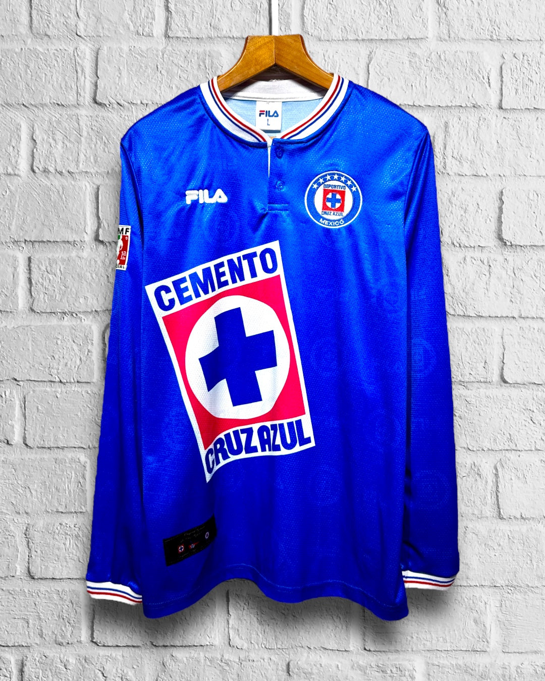 Jersey Retro Cruz Azul Invierno 1997 Local Manga larga