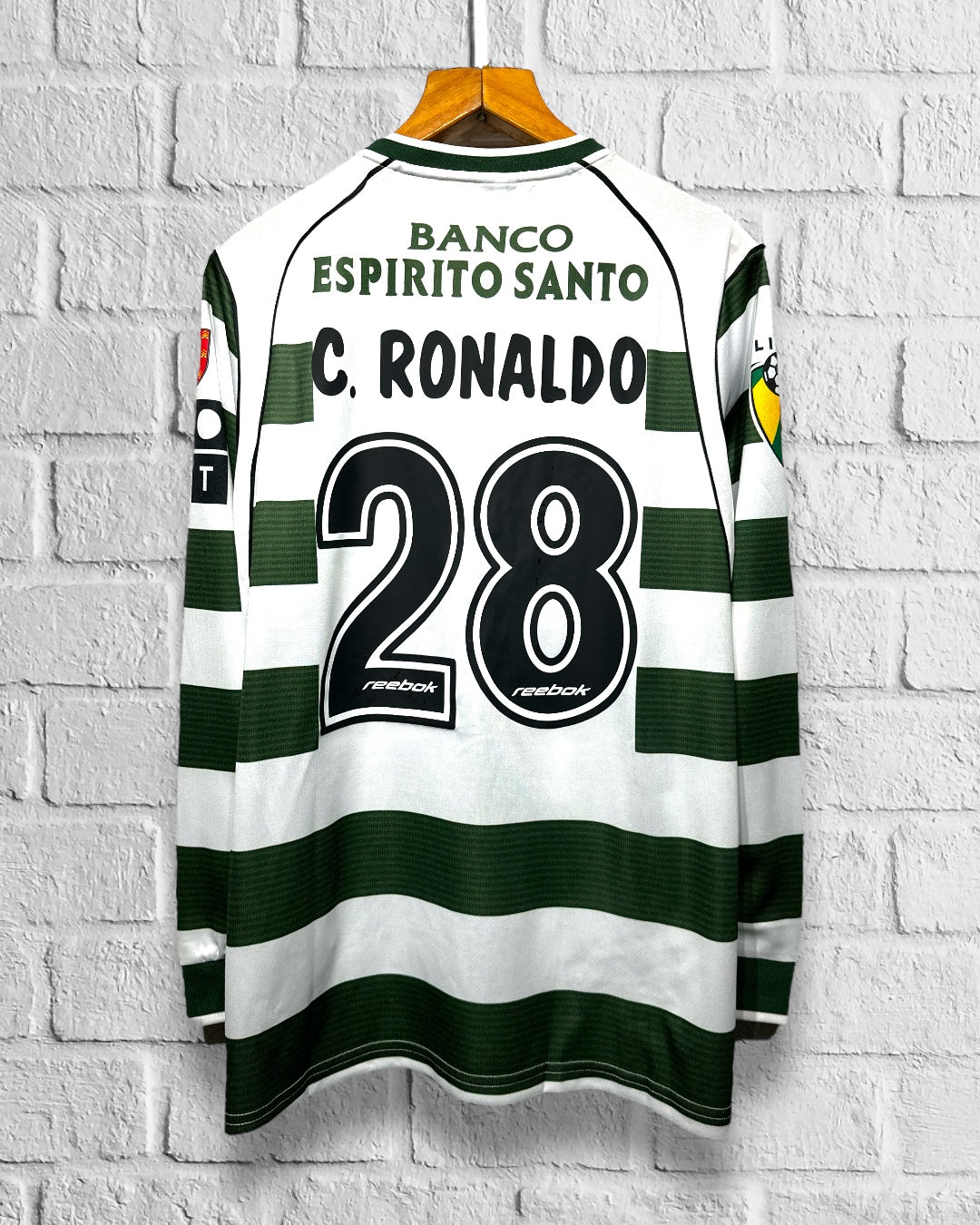 Jersey Retro Sporting de Lisboa 2001 2003 Cristiano Ronaldo Manga Larga