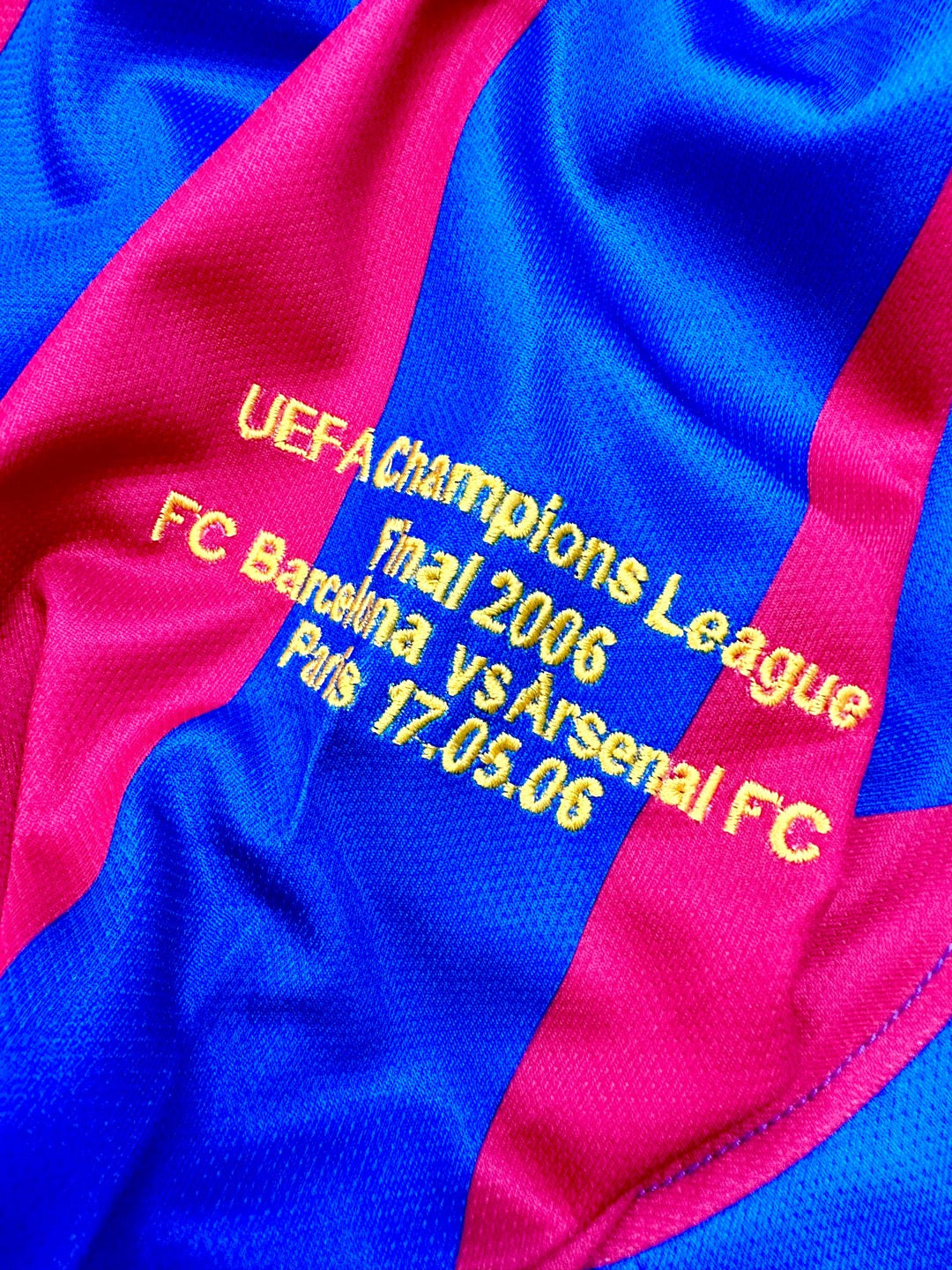 Jersey Retro Barcelona 2006 Local Manga Larga Ronaldinho Champions League MATCH DETAIL
