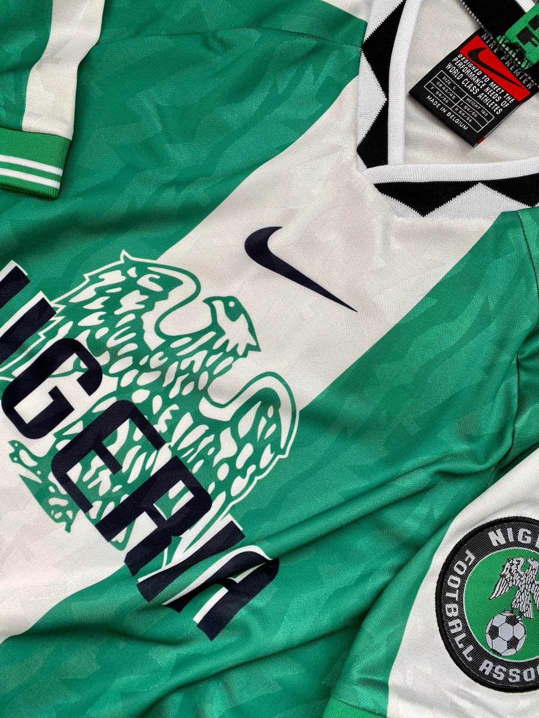 Jersey Retro Nigeria 1996 Local Juegos Olímpicos detalle