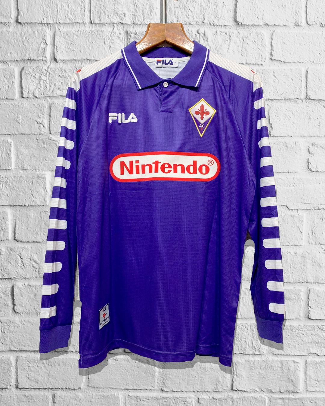 Jersey Retro Fiorentina 1998 1999 Local Batistuta Manga Larga