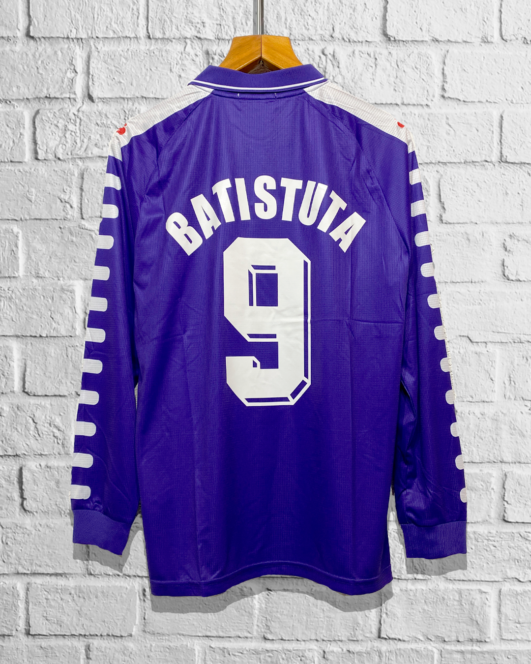 Jersey Retro Fiorentina 1998 1999 Local Batistuta Manga Larga dorsal