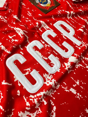 T-shirt Vintage CCCP URSS 1970 - Homme, Coton, Col V | Style Rétro Football, Support Russie