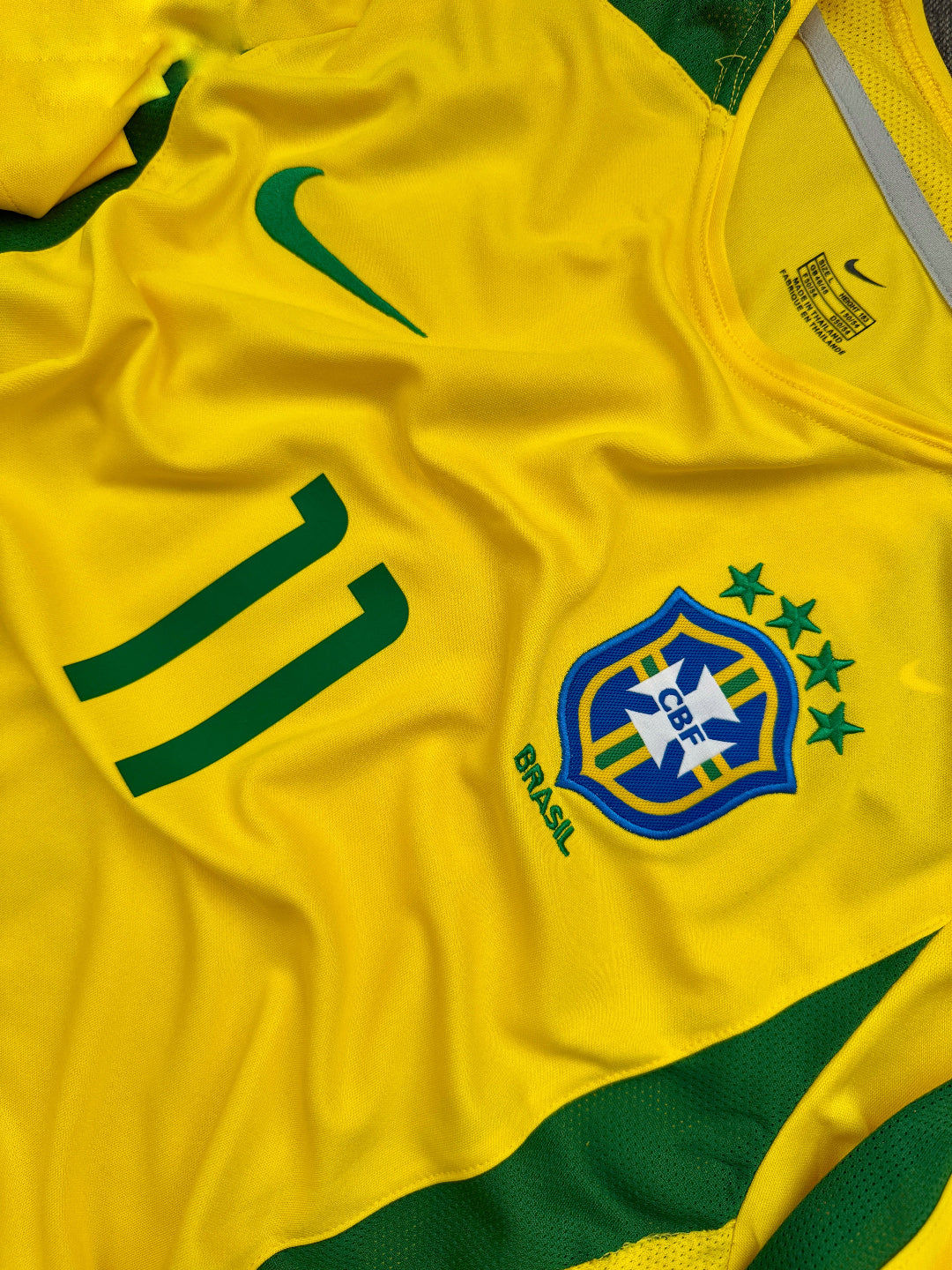 Jersey Retro Brasil 2002 Local Ronaldinho Campeón