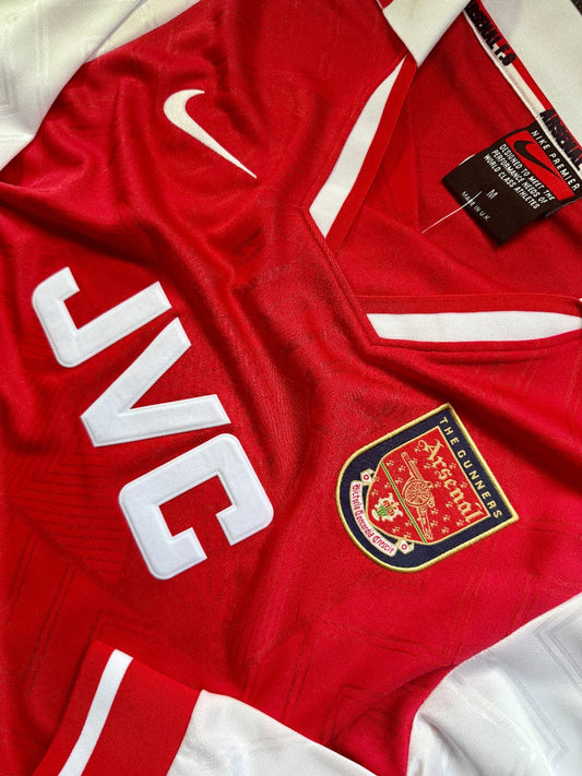 Jersey Retro Arsenal 1996 1997 Local Manga Larga Bergkamp