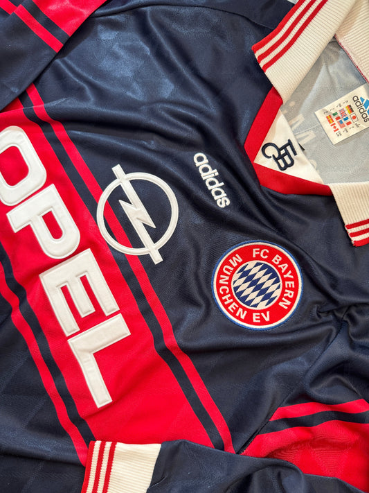 Jersey Retro Bayern Munich 1997 1998 Visitante Manga Larga