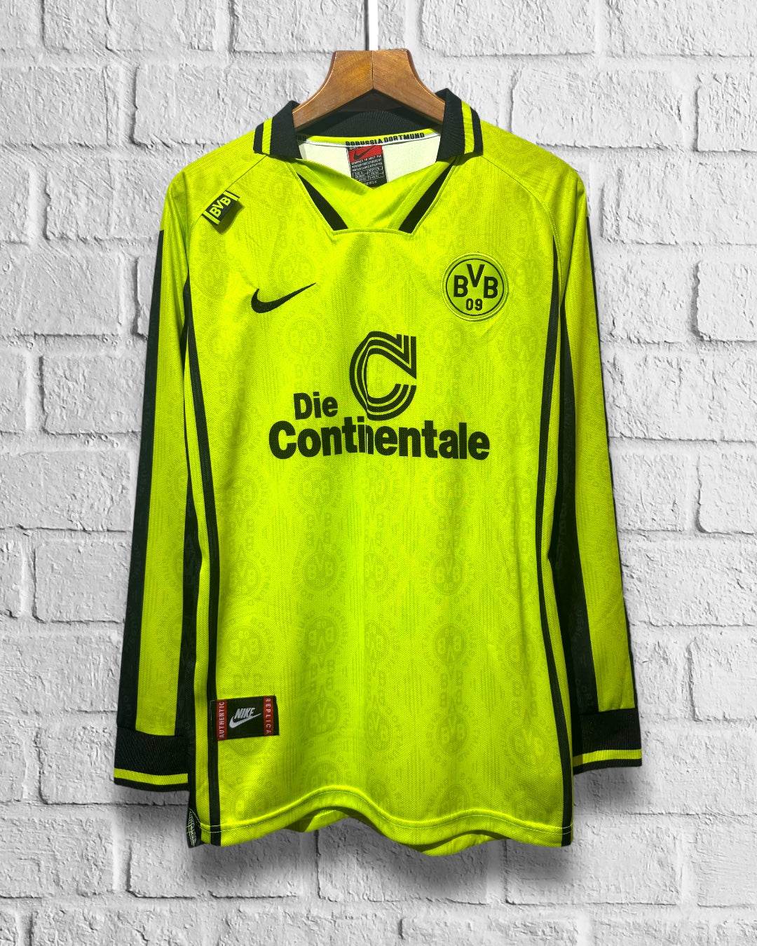 Jersey Retro Borussia Dortmund 1996 1997 Local Manga Larga