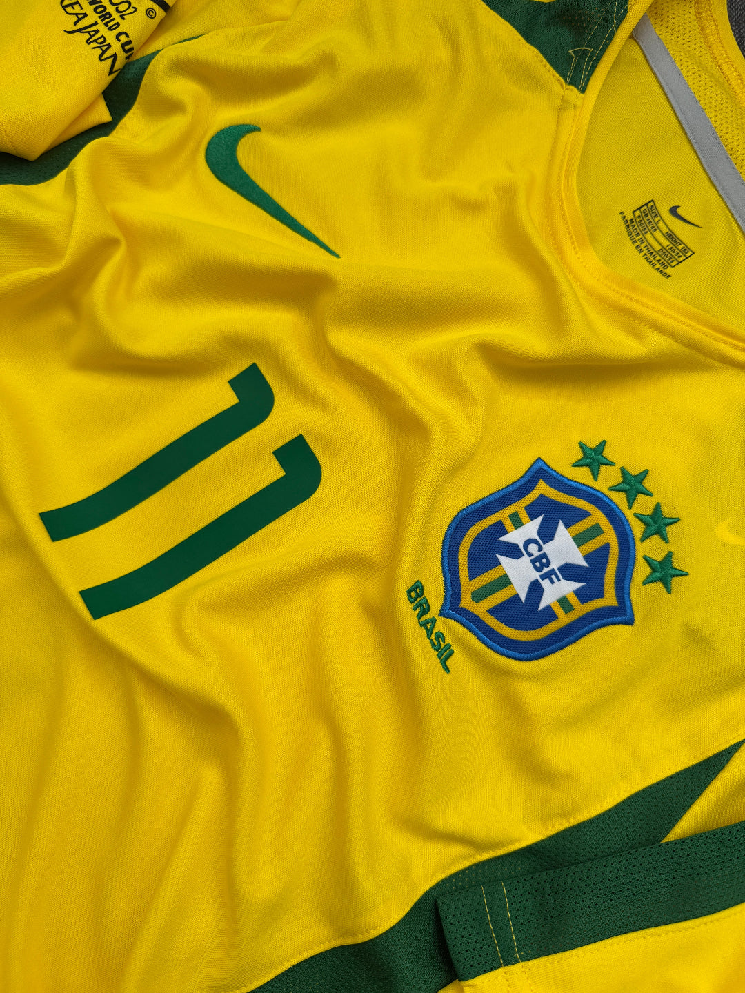 Jersey Retro Brasil 2002 Local Ronaldinho Campeón