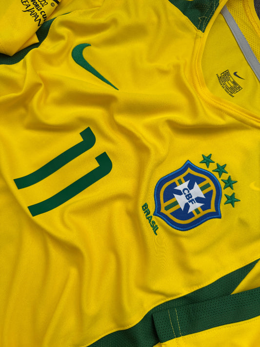 Jersey Retro Brasil 2002 Local Ronaldinho Campeón