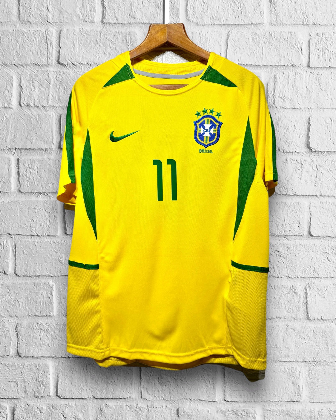Jersey Retro Brasil 2002 Local Ronaldinho Campeón