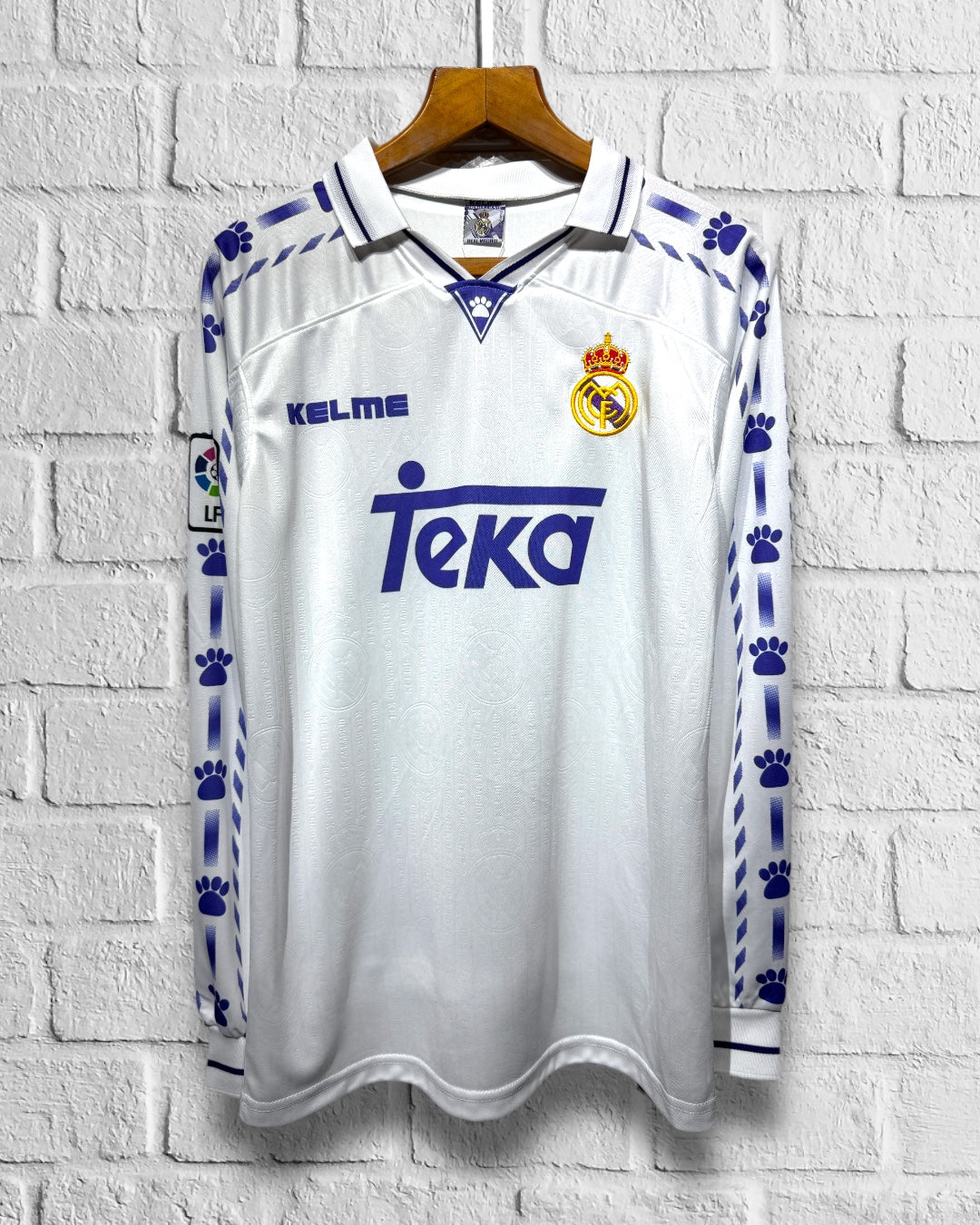 Jersey Retro Real Madrid 1996 1997 Local Homenaje Hugo Sanchez Manga Larga