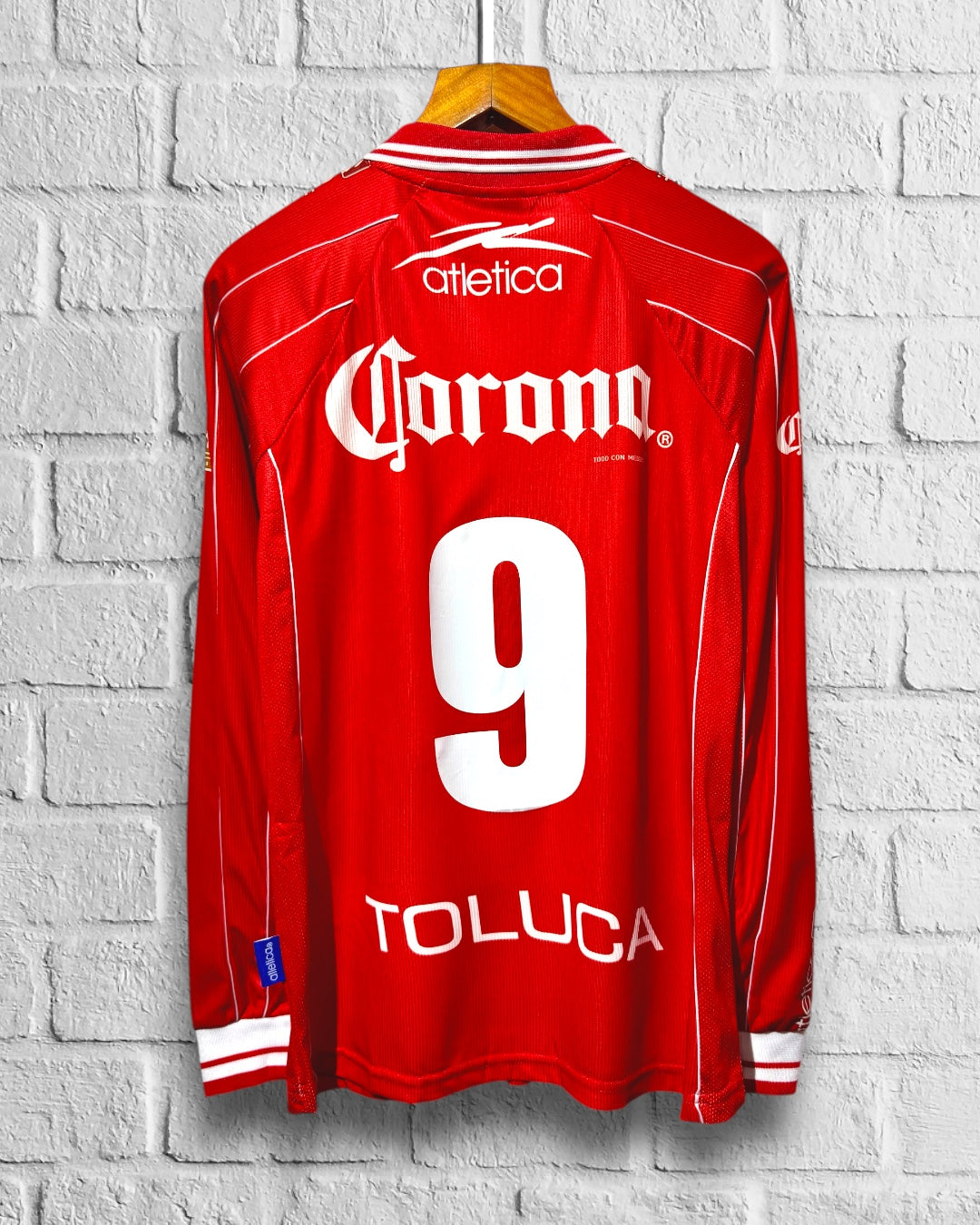 Jersey Retro Toluca 1999 2000 Local Manga Larga Jose Saturnino Cardozo