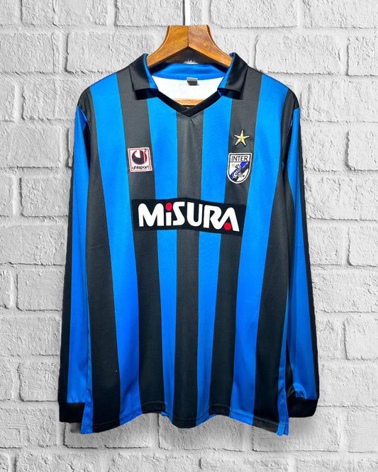 Jersey Retro Inter Milan 1988 1989 Local Manga Larga 