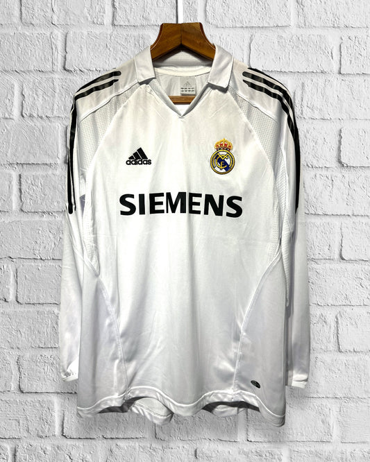 Jersey Retro Real Madrid 2005 2006 Local Manga Larga