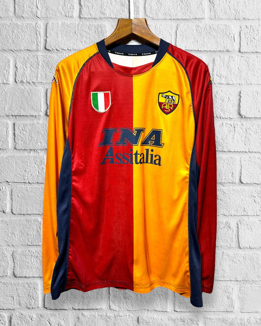 Jersey Retro Roma 2001 2002 Champions League Totti Manga Larga