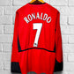 Jersey Retro Manchester United 2002 2003 2004  Local Ronaldo Manga Larga