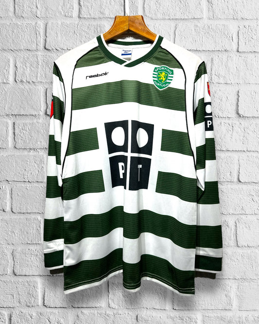 Jersey Retro Sporting de Lisboa 2001 2003 Cristiano Ronaldo Manga Larga