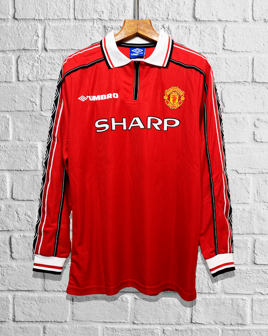 Jersey Retro Manchester United 1998 1999 Local Beckham Manga Larga