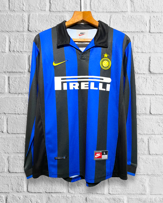 Jersey Retro Inter Milan 1998 1999 Local Ronaldo Manga Larga