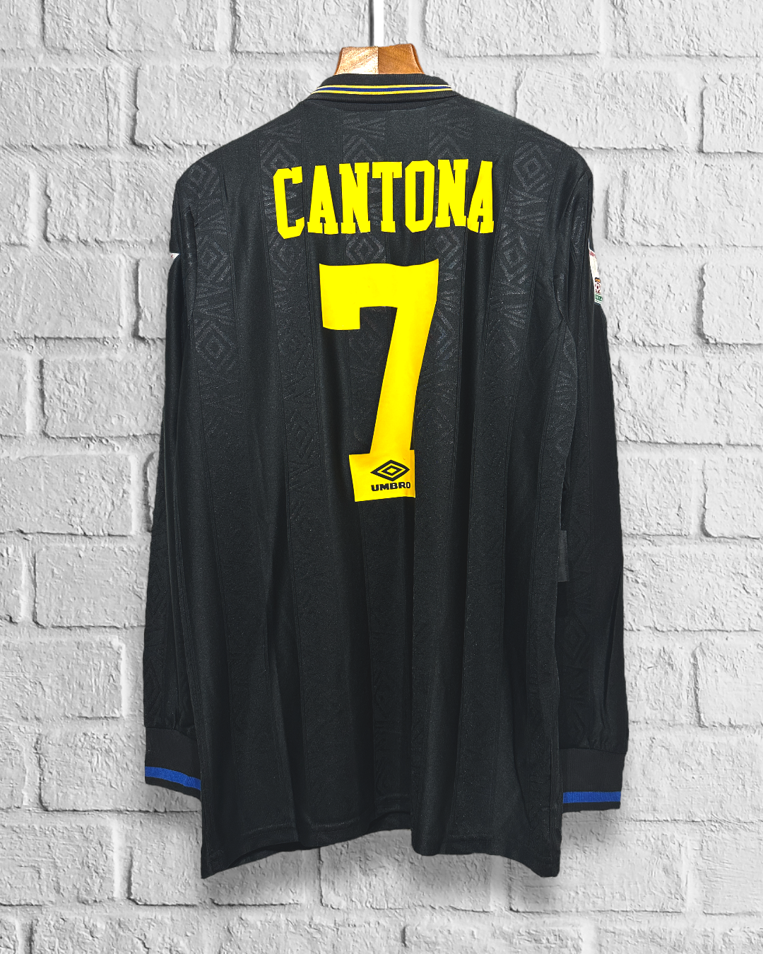 Jersey Retro Manchester United 1993 1995 Visita Cantona Manga Larga dorsal