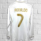 Jersey Retro Real Madrid 2011 2012 Home Manga Larga Ronaldo dorsal